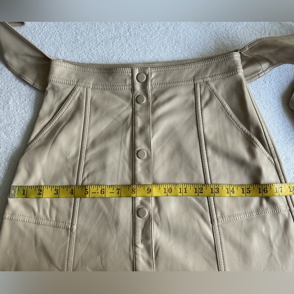 Jonathan Simkhai Beige Button-Down A-Line Skirt Sz 2 - Picture 10 of 15